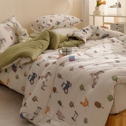 有货 2022新款秋冬益生菌豆奶被 开心农场