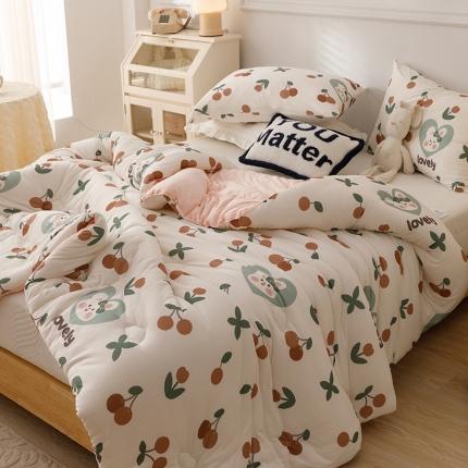 有货 2022新款秋冬益生菌豆奶被 樱桃兔