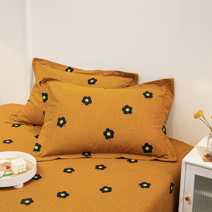 91家纺网 家纺一手货源 找家纺 涵宸 2022新款全棉磨毛印花款系列-单品枕套 蓝影花一对