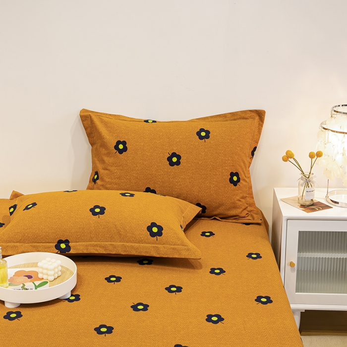 91家纺网 家纺一手货源 找家纺 涵宸 2022新款全棉磨毛印花款系列-单品枕套 蓝影花一对