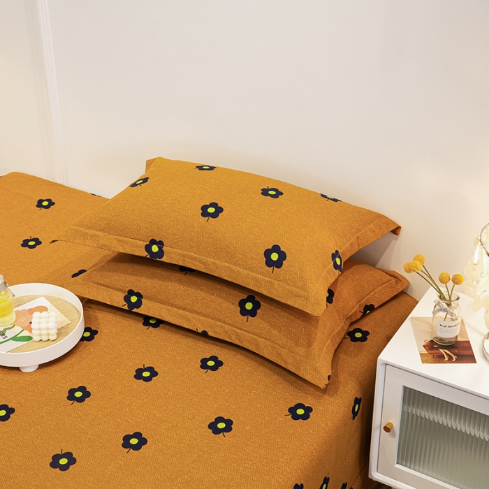 91家纺网 家纺一手货源 找家纺 涵宸 2022新款全棉磨毛印花款系列-单品枕套 蓝影花一对