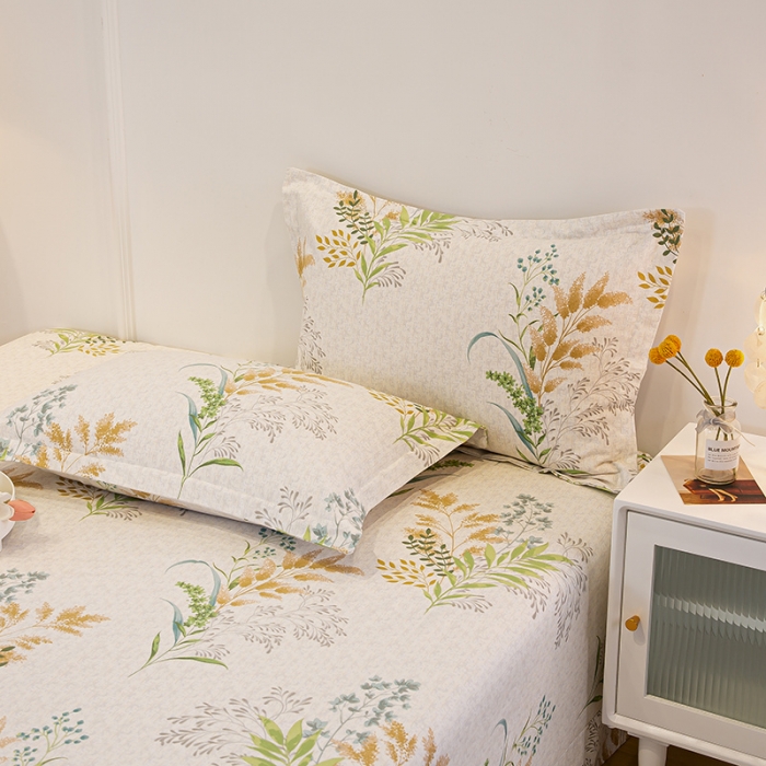 91家纺网 家纺一手货源 找家纺 涵宸 2022新款全棉磨毛印花款系列-单品枕套 六叶一对