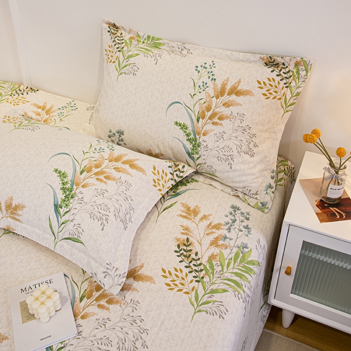 91家纺网 家纺一手货源 找家纺 涵宸 2022新款全棉磨毛印花款系列-单品枕套 六叶一对