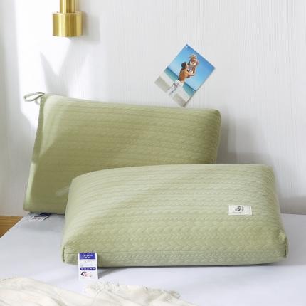 浩宇家纺 新款针织棉热熔枕芯成人枕头可水洗不变形 针织-绿色