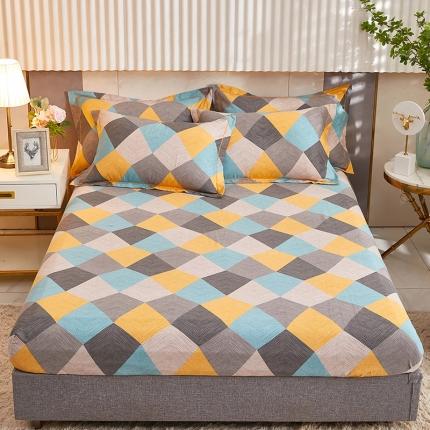 91家纺网 家纺一手货源 找家纺 （总1）安逸家纺 新款全棉床笠加厚生态磨毛床罩学生床笠纯棉单床笠