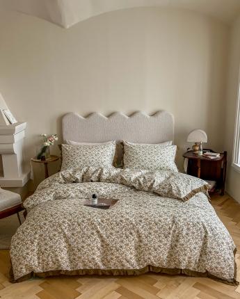 91家纺网 家纺一手货源 找家纺 （总）汇庭 2022新款艾莎四件套棚拍