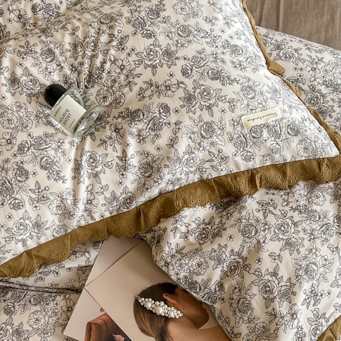 91家纺网 家纺一手货源 找家纺 汇庭 2022新款艾莎四件套棚拍 安莉