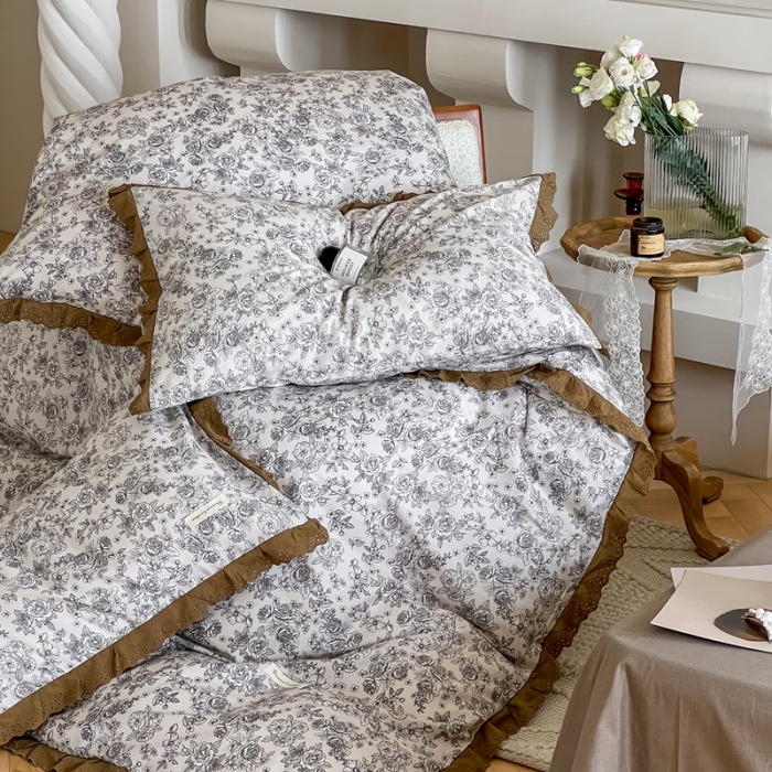 91家纺网 家纺一手货源 找家纺 汇庭 2022新款艾莎四件套棚拍 安莉