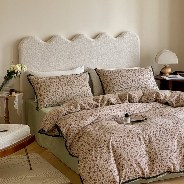 91家纺网 家纺一手货源 找家纺 汇庭 2022新款艾莎四件套棚拍 叮多多