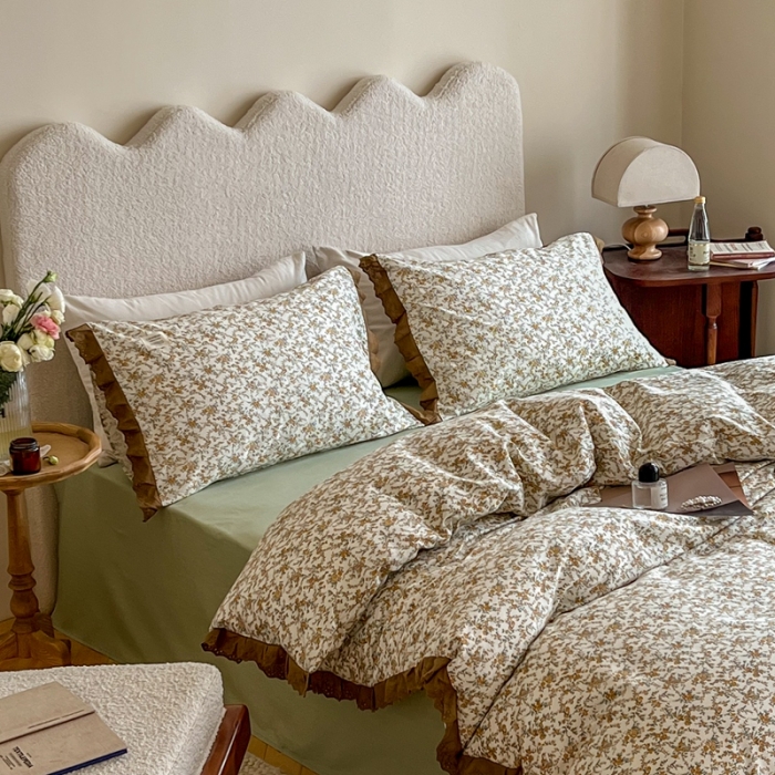 91家纺网 家纺一手货源 找家纺 汇庭 2022新款艾莎四件套棚拍 可可庄园