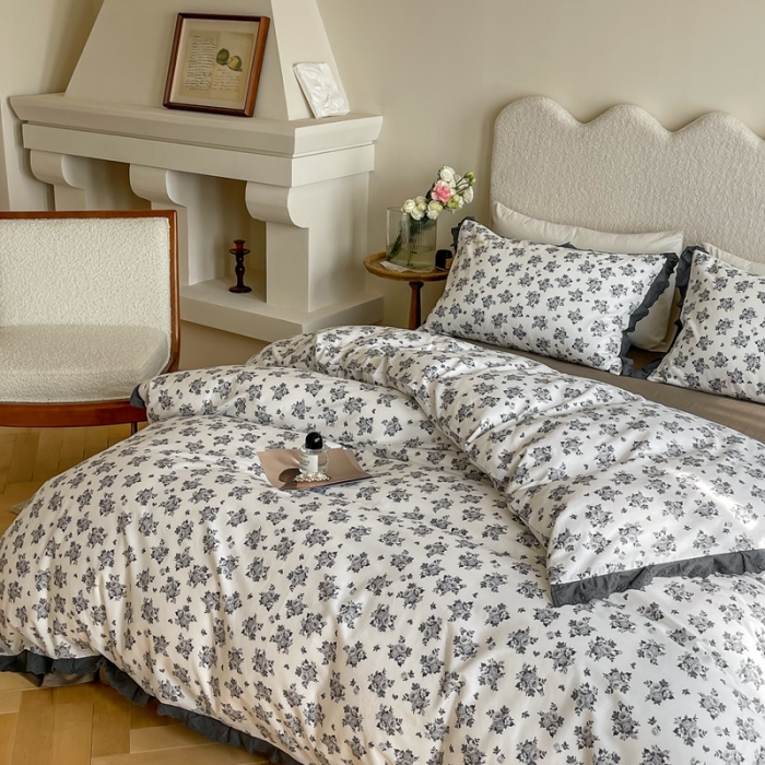 91家纺网 家纺一手货源 找家纺 汇庭 2022新款艾莎四件套棚拍 拉菲利