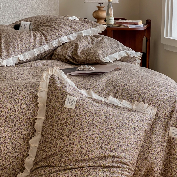 91家纺网 家纺一手货源 找家纺 汇庭 2022新款艾莎四件套棚拍 琳德