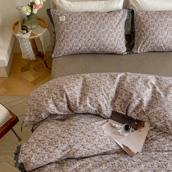 91家纺网 家纺一手货源 找家纺 汇庭 2022新款艾莎四件套棚拍 雅朵