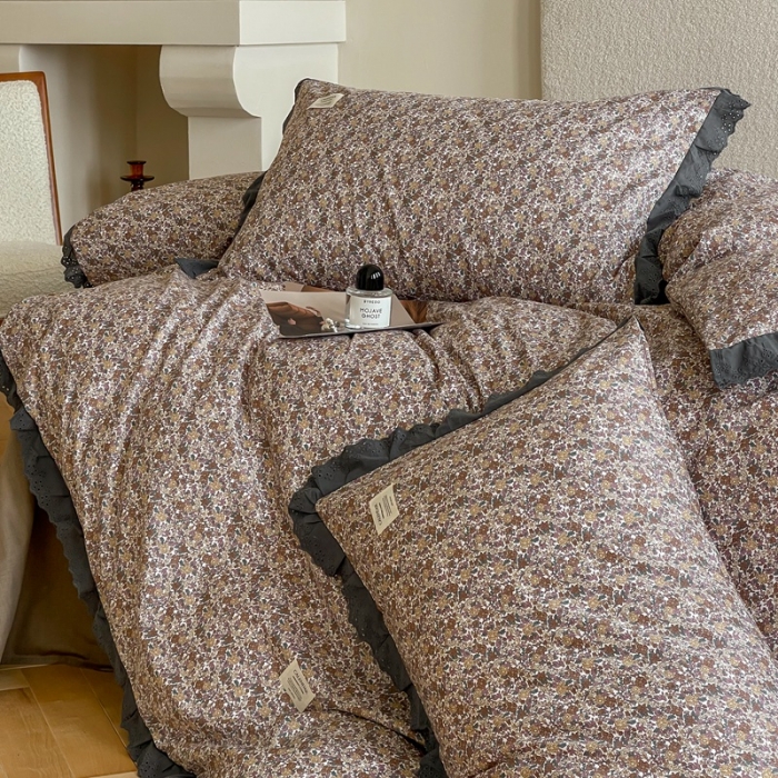 91家纺网 家纺一手货源 找家纺 汇庭 2022新款艾莎四件套棚拍 雅朵