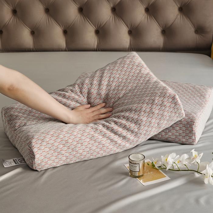 91家纺网 家纺一手货源 找家纺 石墨烯竹炭曲线乳胶枕头高低平滑颈椎乳胶枕芯单只