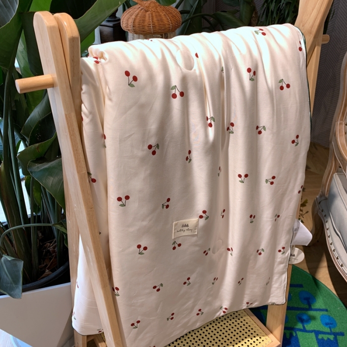 91家纺网 家纺一手货源 找家纺 汇庭 2022新款2米天丝棉夏被 小樱桃