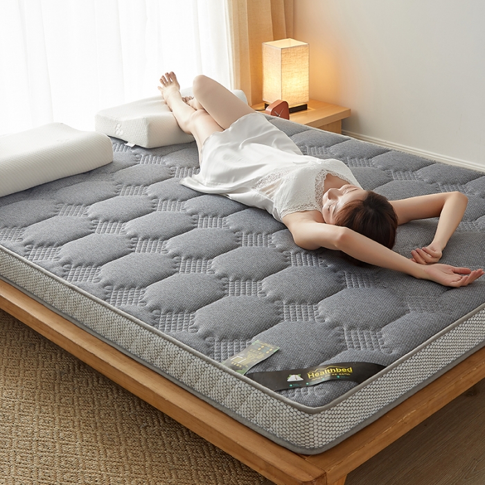 91家纺网 家纺一手货源 找家纺 优莱床垫 2024新款乳胶记忆海棉中国结款床垫 大床垫中国结灰