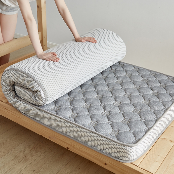 91家纺网 家纺一手货源 找家纺 优莱床垫 2024新款乳胶记忆海棉中国结款床垫 学生床垫皇冠灰