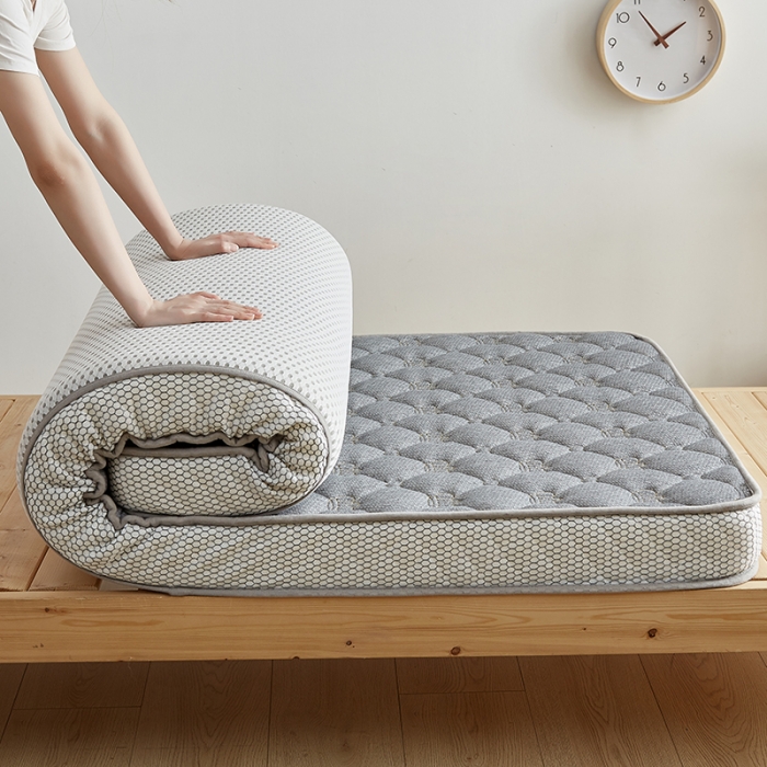 91家纺网 家纺一手货源 找家纺 优莱床垫 2024新款乳胶记忆海棉中国结款床垫 学生床垫皇冠灰