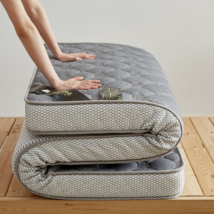 91家纺网 家纺一手货源 找家纺 优莱床垫 2024新款乳胶记忆海棉中国结款床垫 学生床垫皇冠灰