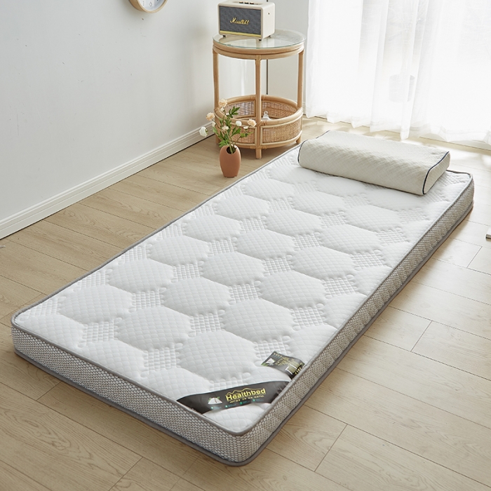 91家纺网 家纺一手货源 找家纺 优莱床垫 2024新款乳胶记忆海棉中国结款床垫 学生床垫中国结白