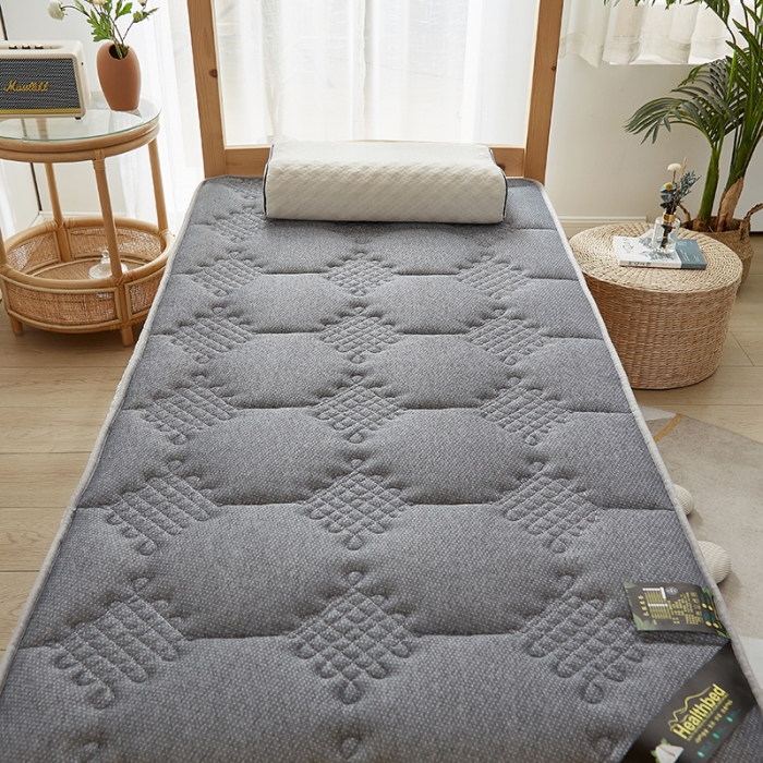 91家纺网 家纺一手货源 找家纺 优莱床垫 2024新款乳胶记忆海棉中国结款床垫 学生床垫中国结灰