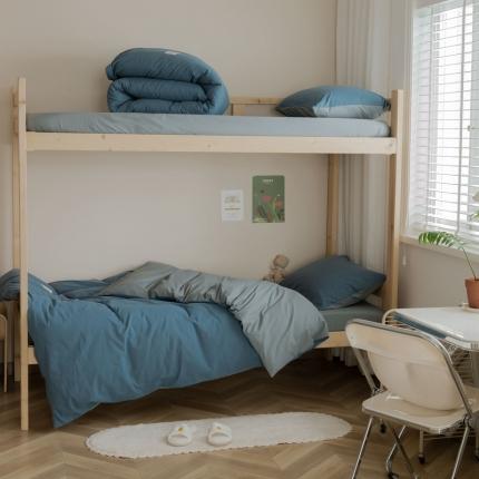 91家纺网 家纺一手货源 找家纺 寐眠  2022新款学生三件套纯色双拼 海蓝+中灰