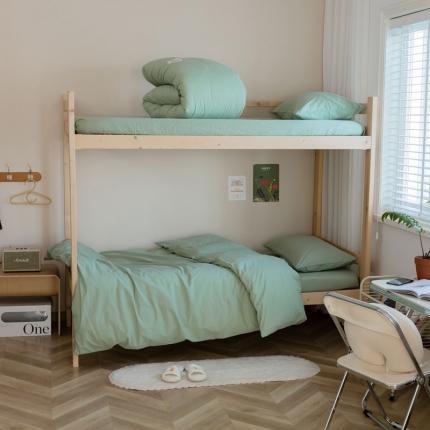 寐眠  2022新款学生三件套纯色双拼 豆绿+奶茶