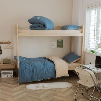 寐眠  2022新款学生三件套纯色双拼 海蓝+奶茶