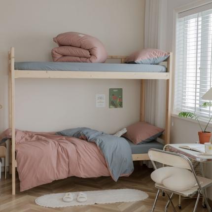 寐眠  2022新款学生三件套纯色双拼 藕粉+中灰