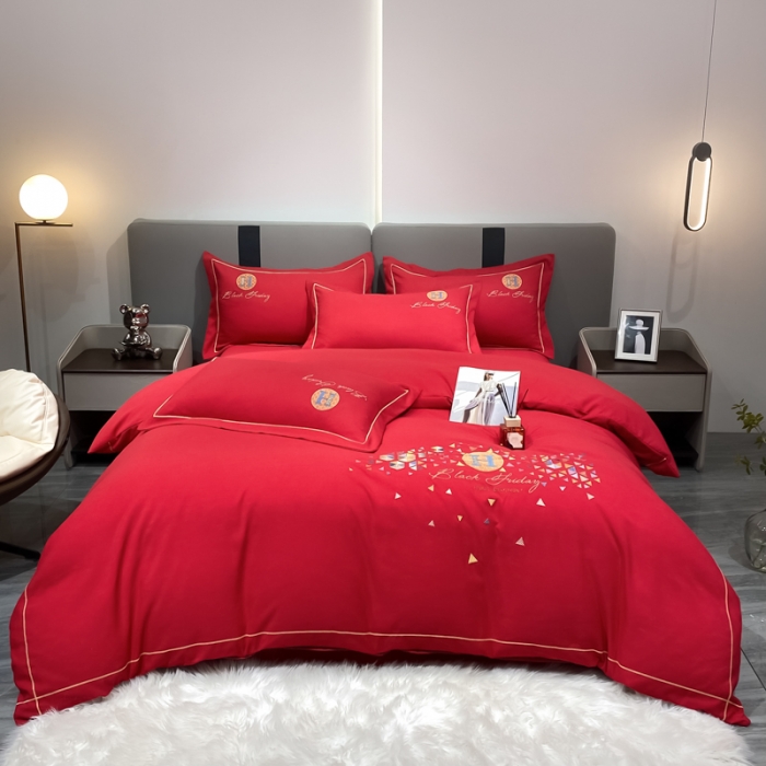 91家纺网 家纺一手货源 找家纺 靓生活 2022新款花样年华H款 花样年华-大红