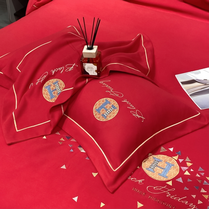 91家纺网 家纺一手货源 找家纺 靓生活 2022新款花样年华H款 花样年华-大红