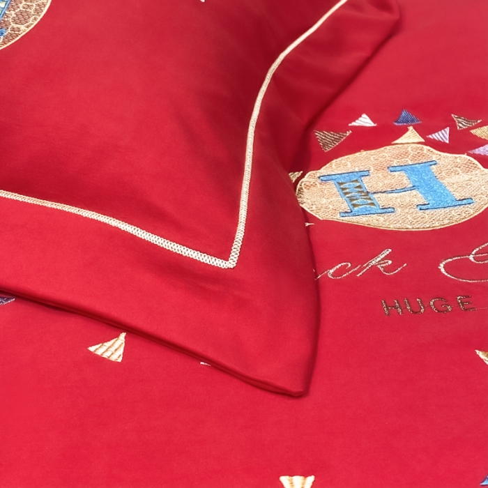 91家纺网 家纺一手货源 找家纺 靓生活 2022新款花样年华H款 花样年华-大红