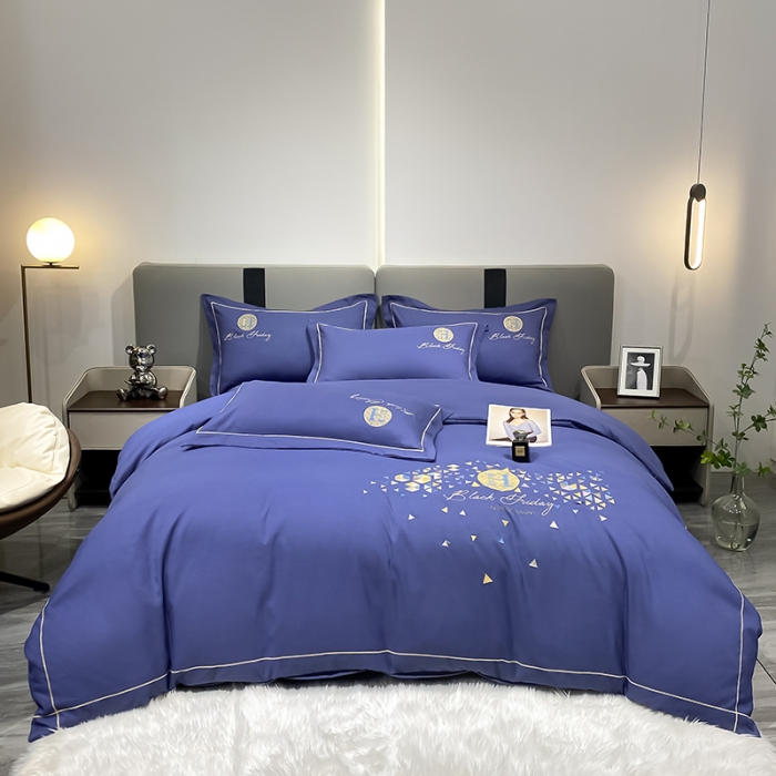 91家纺网 家纺一手货源 找家纺 靓生活 2022新款花样年华H款 花样年华-深蓝