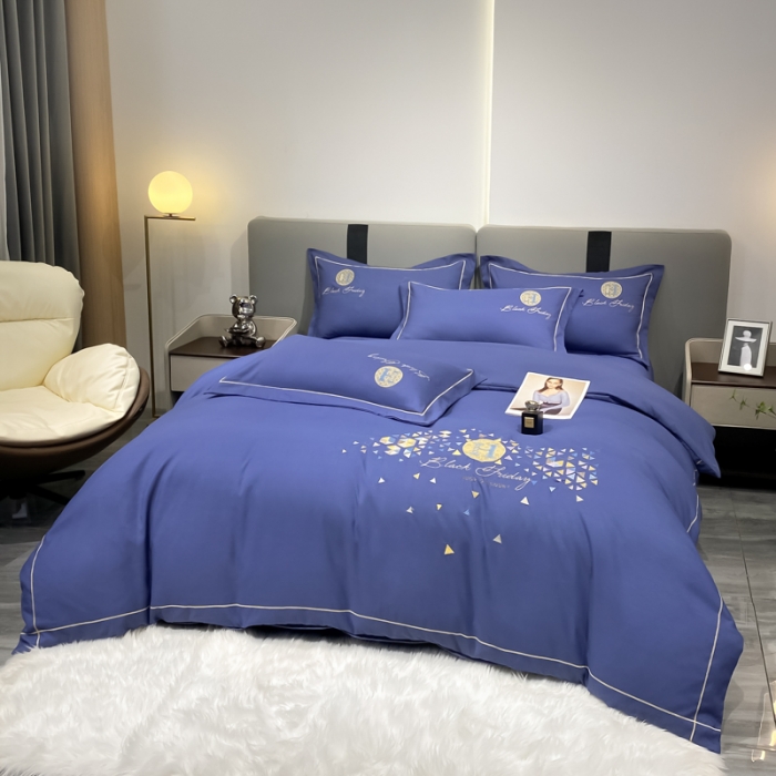 91家纺网 家纺一手货源 找家纺 靓生活 2022新款花样年华H款 花样年华-深蓝