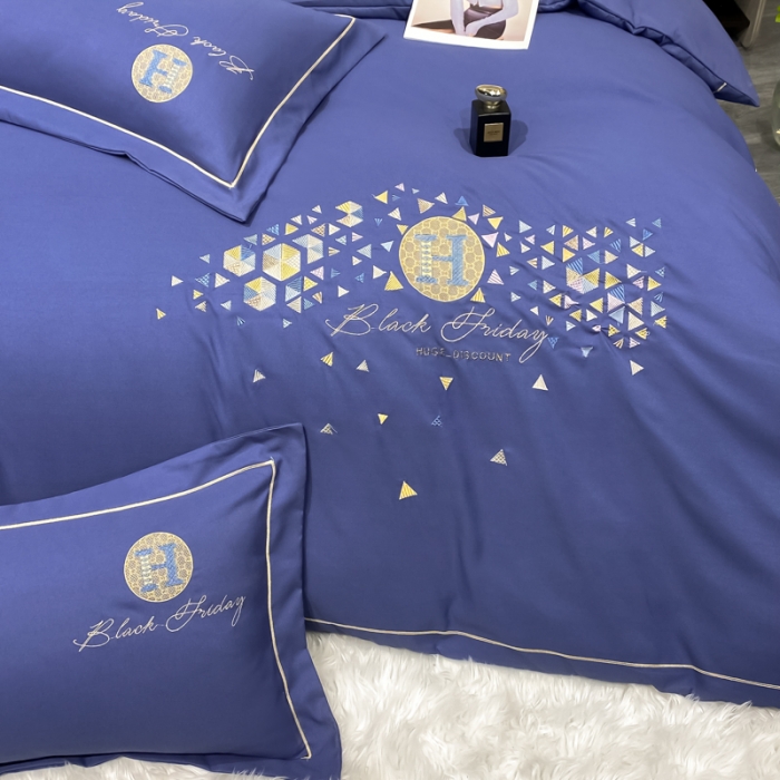 91家纺网 家纺一手货源 找家纺 靓生活 2022新款花样年华H款 花样年华-深蓝