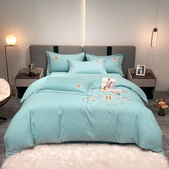 91家纺网 家纺一手货源 找家纺 靓生活 2022新款花样年华H款 花样年华-水蓝