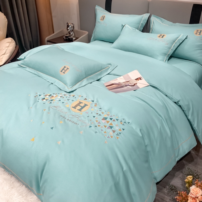 91家纺网 家纺一手货源 找家纺 靓生活 2022新款花样年华H款 花样年华-水蓝