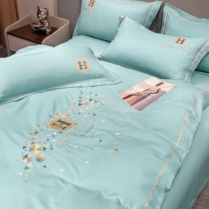 91家纺网 家纺一手货源 找家纺 靓生活 2022新款花样年华H款 花样年华-水蓝