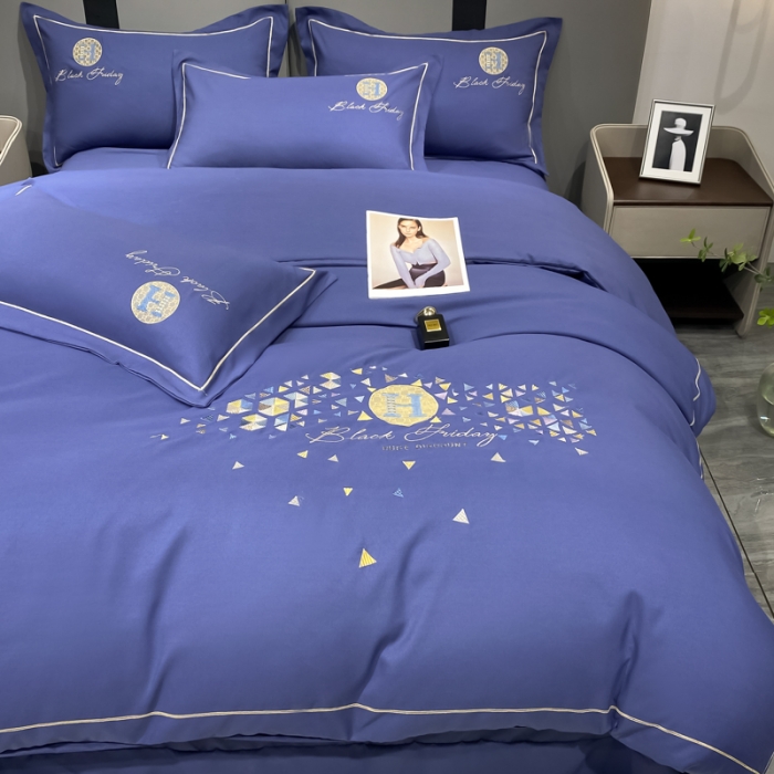 91家纺网 家纺一手货源 找家纺 靓生活 2022新款花样年华H款 花样年华-深蓝