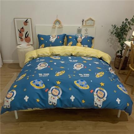 91家纺网 家纺一手货源 找家纺 西引力 2022新款全棉印花单被套 宇航员