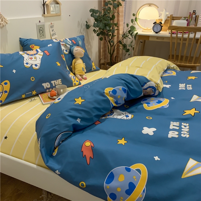 91家纺网 家纺一手货源 找家纺 西引力 2022新款全棉印花单被套 宇航员