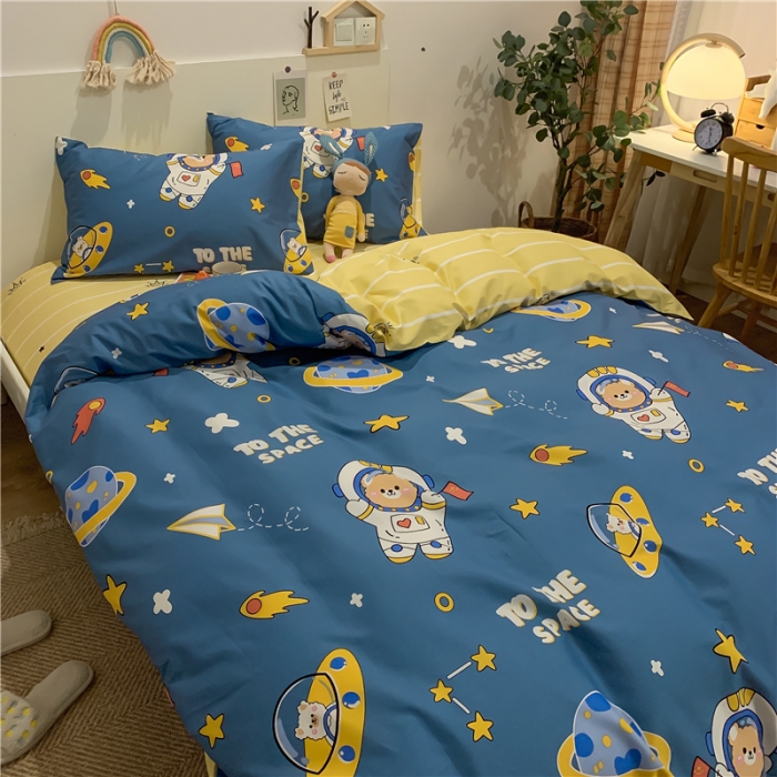 91家纺网 家纺一手货源 找家纺 西引力 2022新款全棉印花单被套 宇航员