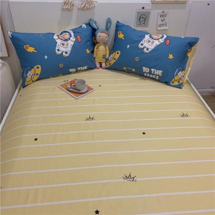 91家纺网 家纺一手货源 找家纺 西引力 2022新款全棉印花单床单和床笠 宇航员