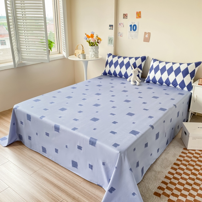 91家纺网 家纺一手货源 找家纺 （总）西引力 2022新款全棉印花单床单和床笠