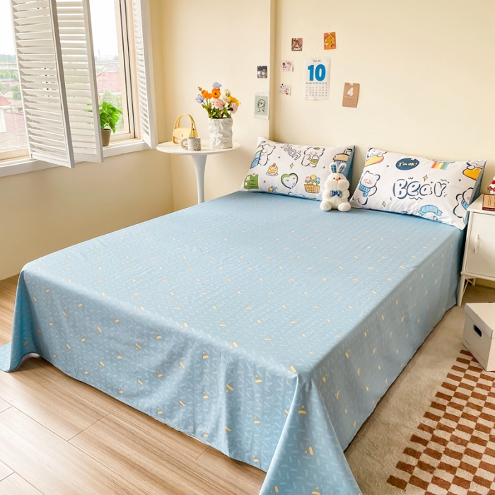 91家纺网 家纺一手货源 找家纺 （总）西引力 2022新款全棉印花单床单和床笠