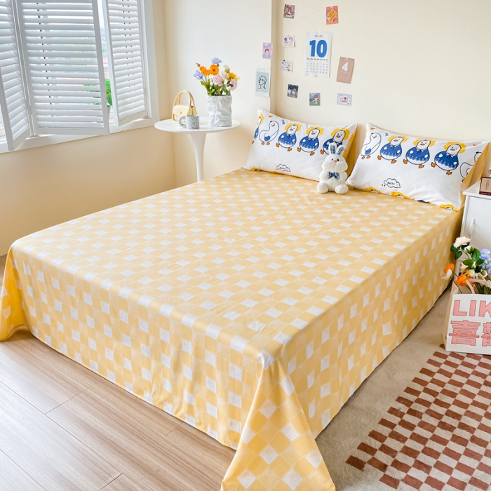 91家纺网 家纺一手货源 找家纺 （总）西引力 2022新款全棉印花单床单和床笠