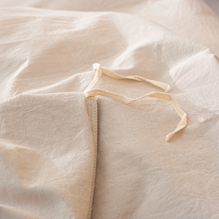 91家纺网 家纺一手货源 找家纺 秀色 2025新款日系简约纯色双拼全棉可水洗纯棉四件套 浅驼