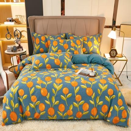 91家纺网 家纺一手货源 找家纺 (总) 雲归梦 2022新款全棉AB版加厚磨毛四件套