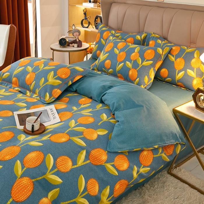 91家纺网 家纺一手货源 找家纺 (总) 雲归梦 2022新款全棉AB版加厚磨毛四件套